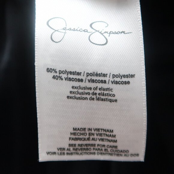 Jessica Simpson Black Satin Flutter Sleeve Jumpsuit Smocked Waist Wide Leg XS - Picture 10 of 11